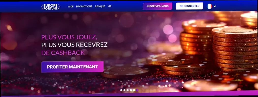 Europe fortune casino avec 2500€ de bonus et 150 tours gratuits
